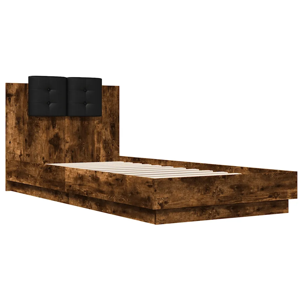 Giroletto con Testiera Rovere Fumo 90x200 cm Legno Multistrato 3209944
