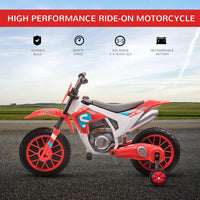 Moto Elettrica per Bambini 6V Motocross Rossa