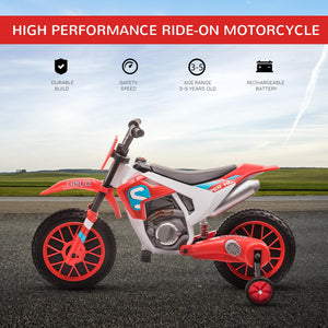 Moto Elettrica per Bambini 6V Motocross Rossa