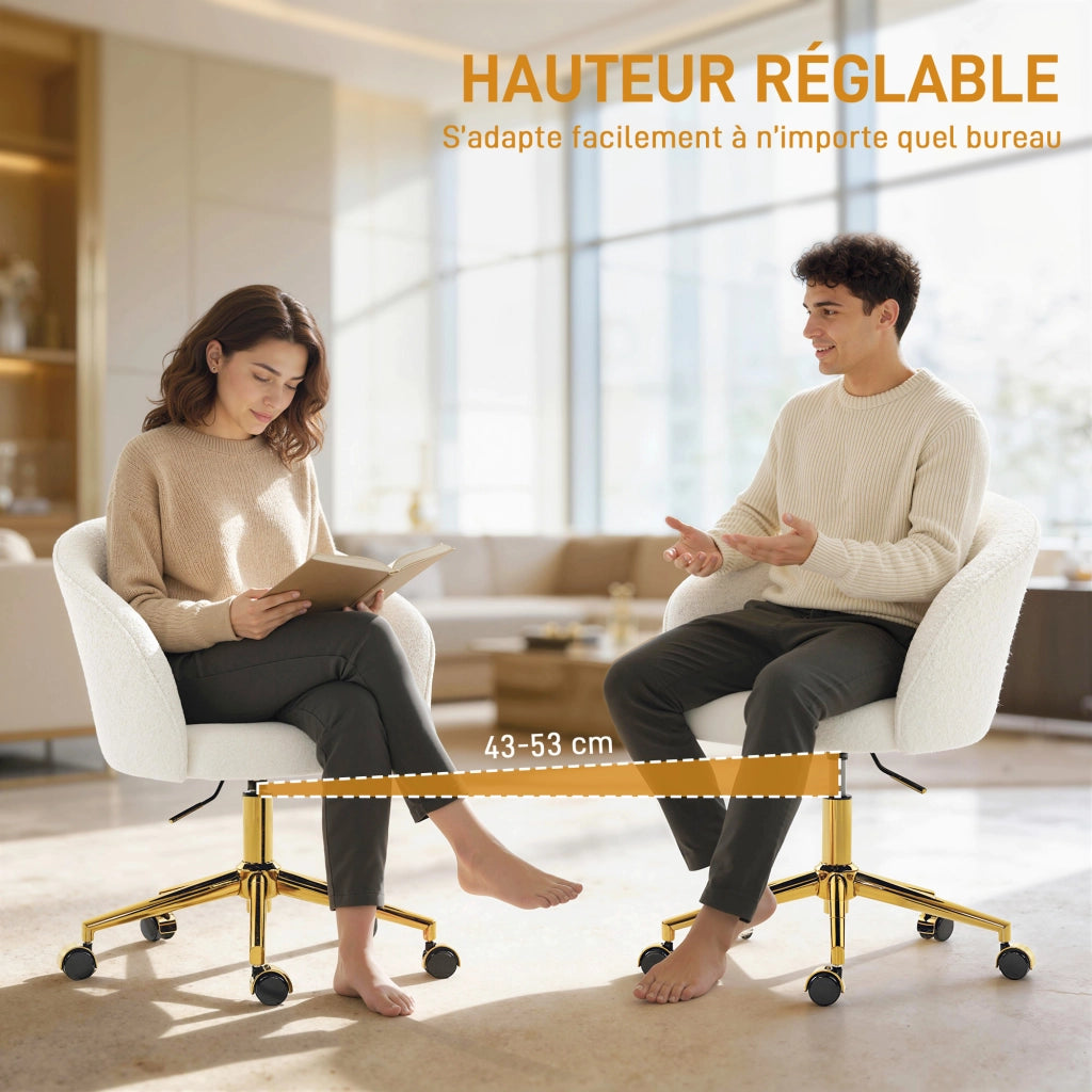 Sedia da ufficio ergonomica regolabile in altezza ¨C zephmum ¨C crema