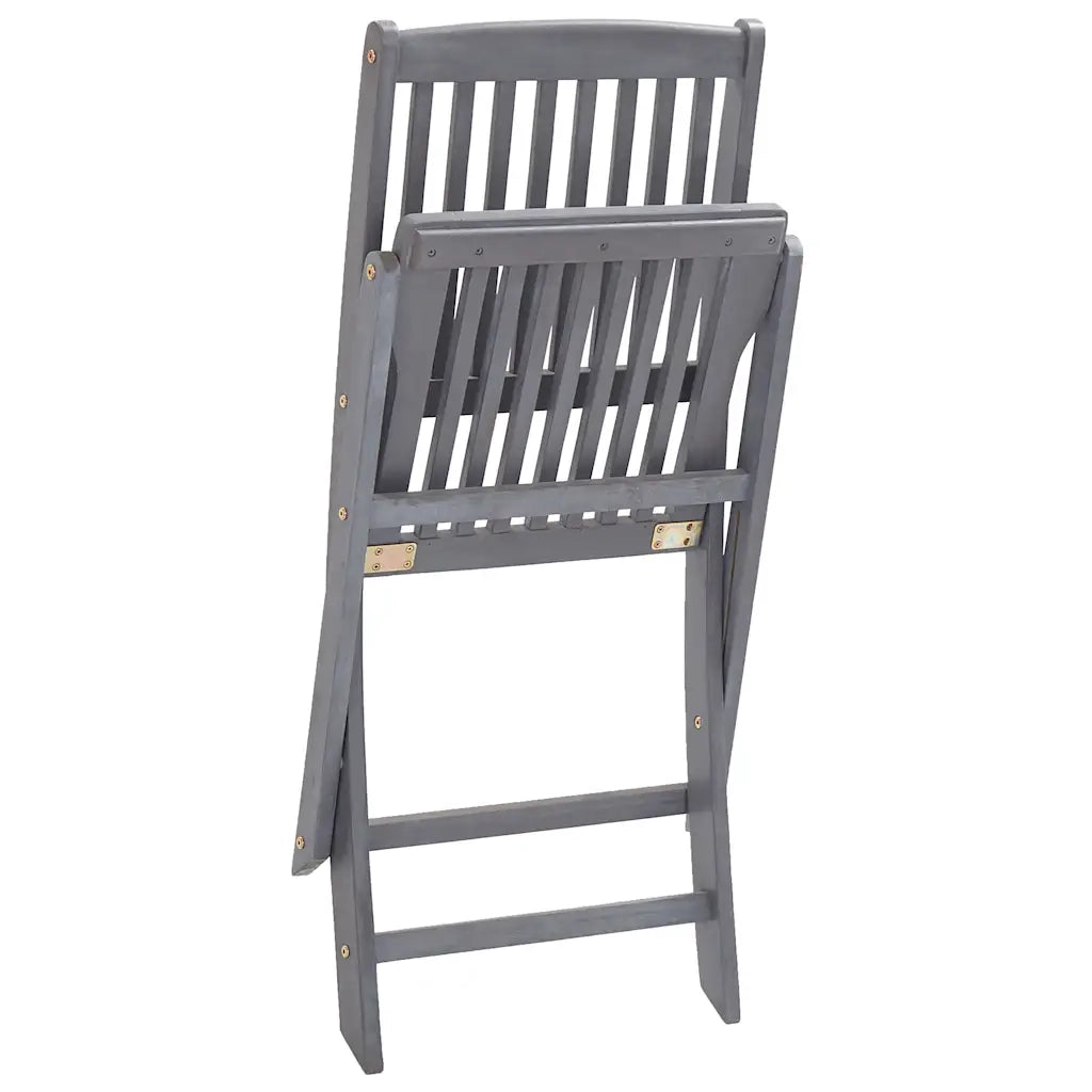 Sedie da Giardino Pieghevoli 2 pz in Legno Massello d'Acacia cod mxl 18380
