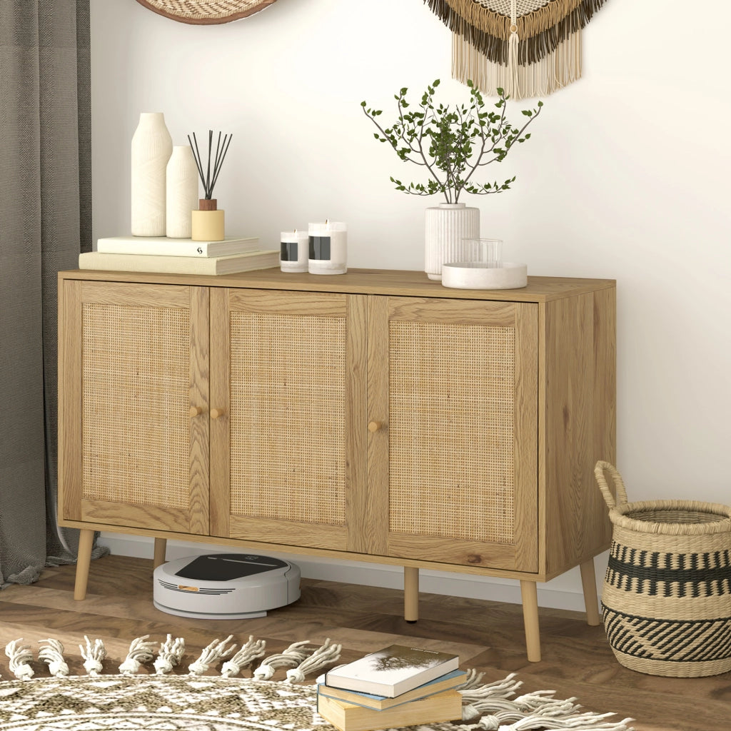 Credenza ¨C zephmum ¨C legno, rotan, scaffale regolabile