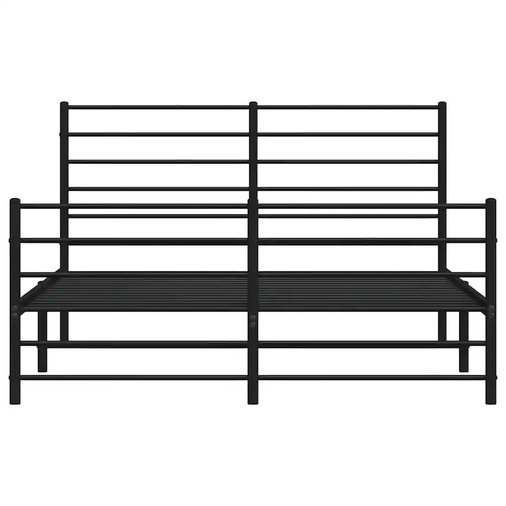 Giroletto con Testiera e Pediera-Struttura Letto Metallo Nero 120x190 cm 784232
