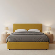 Basildon, Letto Matrimoniale Sfoderabile Made in Italy, Giallo Ocra