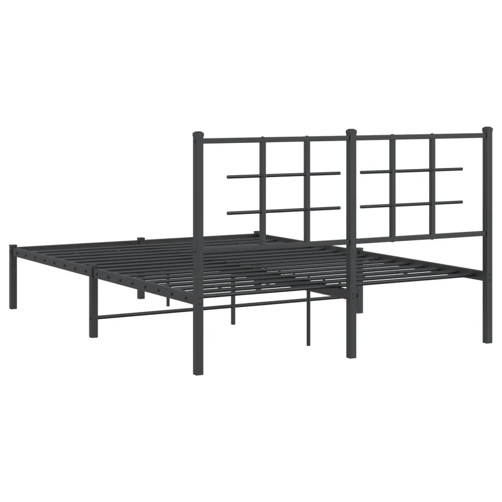 Giroletto con Testiera in Metallo Nero 140x200 cm 355562