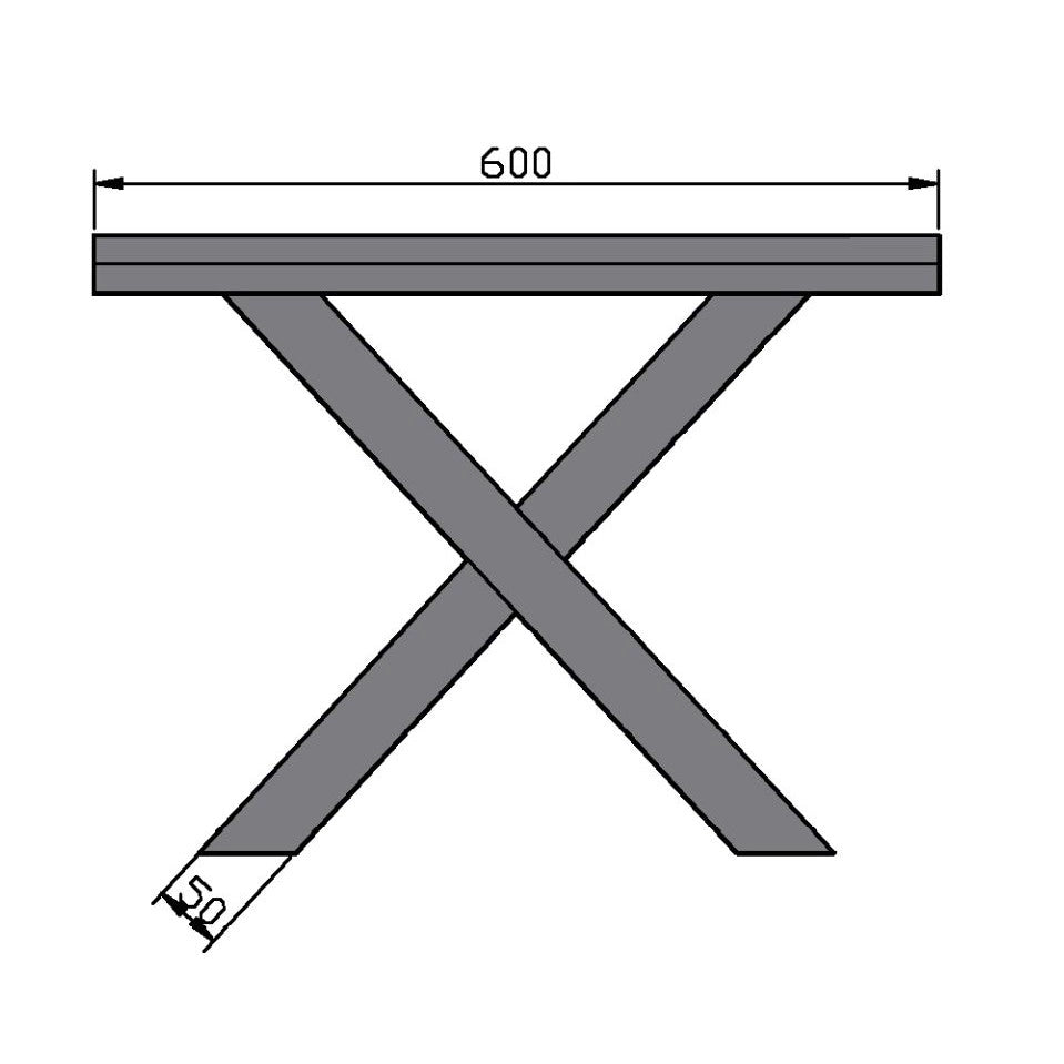 Tavolino da caffè CONNECT - gamba X 50x50