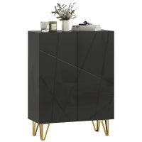Scarpiera con 2 Ante e 4 Ripiani Regolabili, 72 x 31,5 x 95 cm, Nero