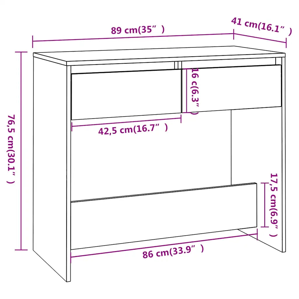 Tavolo Consolle Nero 89x41x76,5 cm in Acciaio 809567