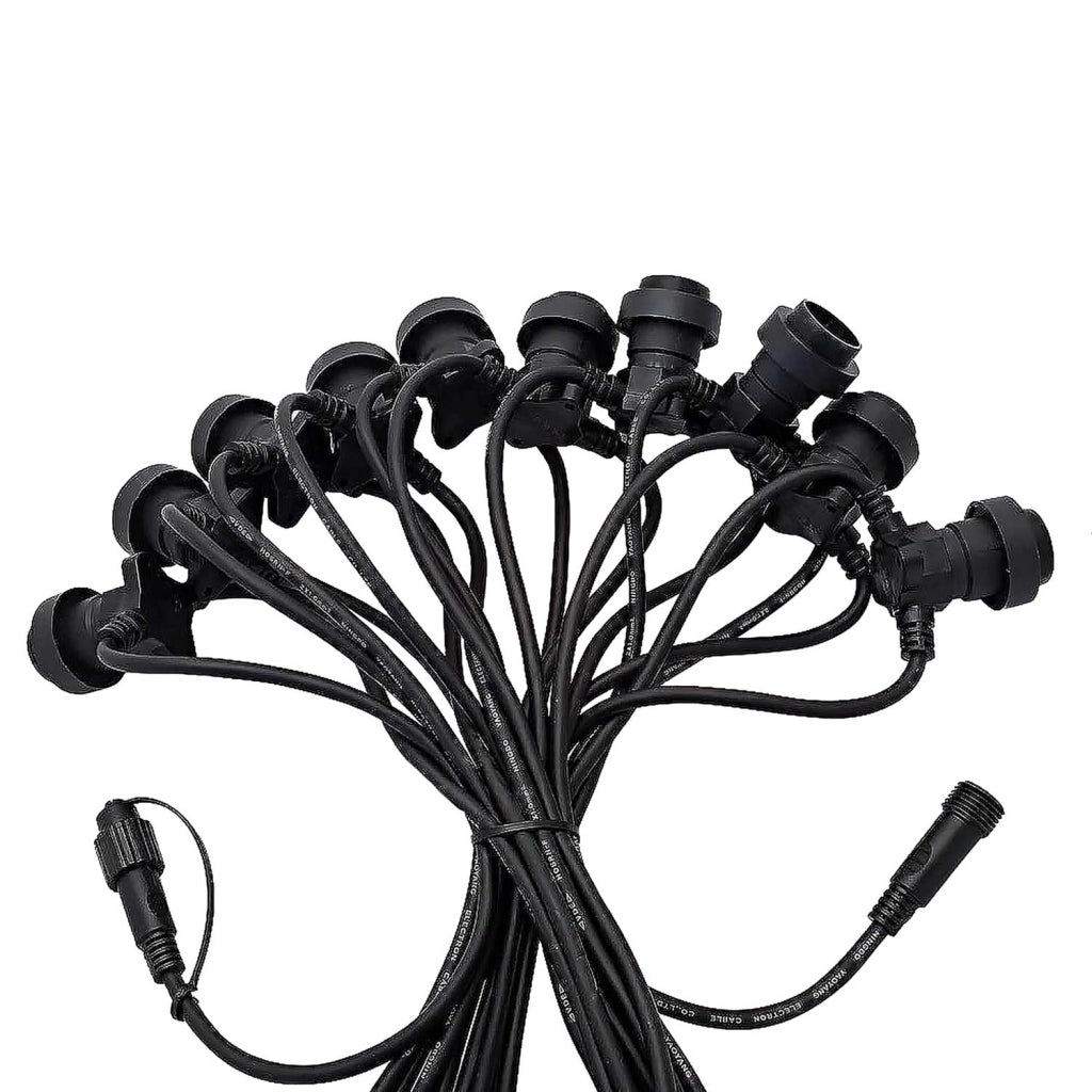CATENA LUMINOSA LED 10M 10 PORTALAMPADA E27 PROLUNGABILE IP54 PER ESTERNI - IDEALE PER FESTE EVENTI E DECORAZIONI NATALIZIE
