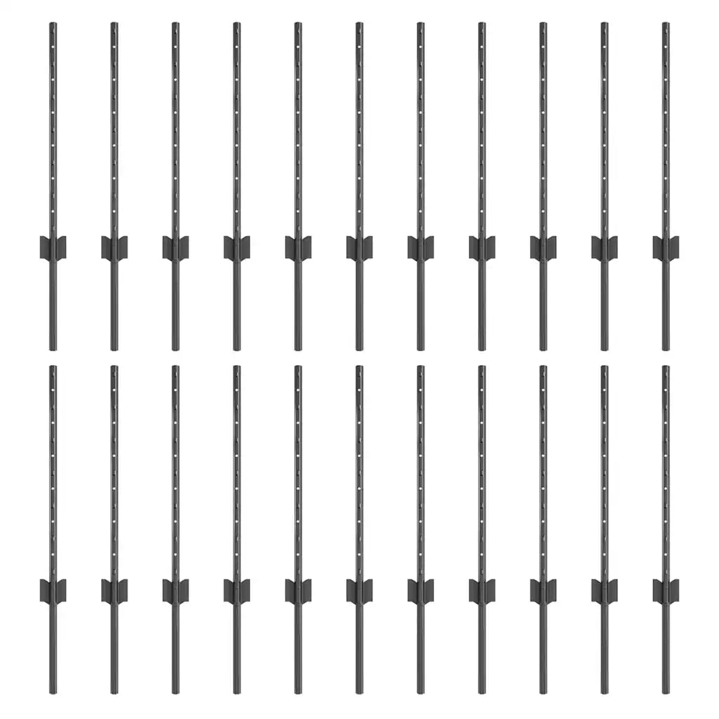 Palo della recinzione 22 pcs Grigio 100 cm Acciaio 3335932
