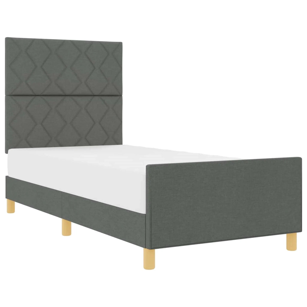 Struttura del letto Grigio scuro 90 x 190 cm Tessuto 3344768