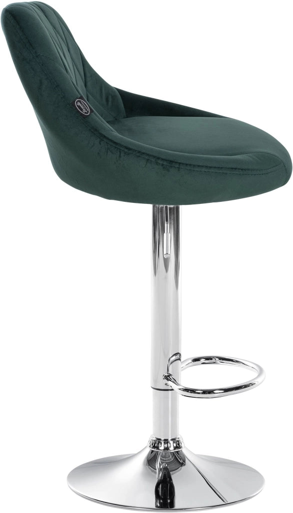 Sgabello da bar Lazio Velvet Verde scuro,cromo