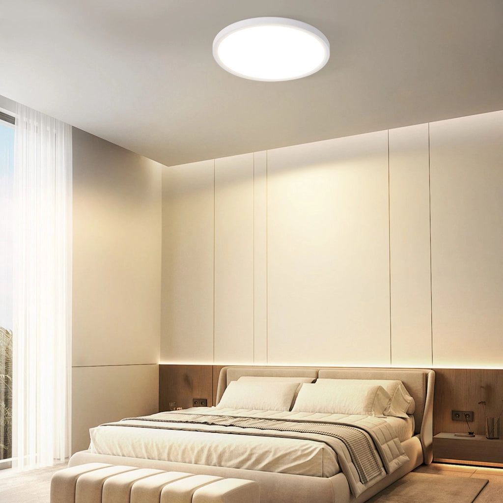ZMH Lampada da soffitto plafoniera LED moderna rotonda 30cm illuminazione bianca calda per interni