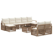 Set Divano da Giardino 10 pcs Beige polyrattan