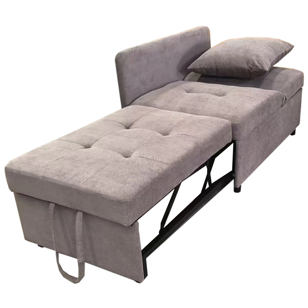 Divano letto 3 in 1 con schienale regolabile a 5 posizioni; 177x68x65 cm; grigio