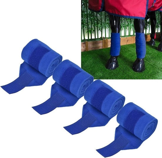 Set di Protezione per Cavallo - Kit di Supporto - Coperture per Stivali - Coperture per Polo - Blu - Set Completo - Protezione per Attrezzatura