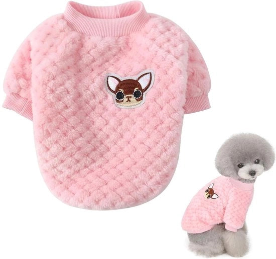 Coltrice a Felpa con Anello D - Vestito per Cani/Gatti - Abbigliamento Caldo Autunno/Inverno - Taglia L - Adatto per Piccoli Cani/Gatti - Coltrice per Cani