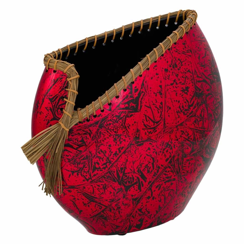 Vaso in ceramica rossa 35x14,5x36h
