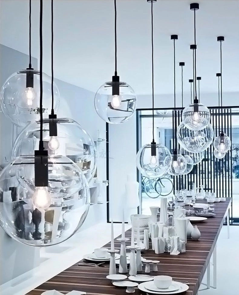 Lampada Da Soffitto Pensile Di Vetro Lassi Black 20 Cm