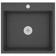 Lavello da cucina fatto a mano 53 x 50 cm acciaio inox nero 02_0002460