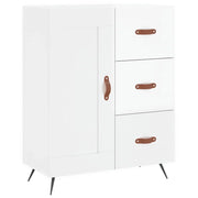 Buffet credenza cassettiera mobiletto mobile contenitore organizer per cucina soggiorno finitura lucida 69,5 x 34 x 90 cm legno ingegnerizzato bianco 02_0030745