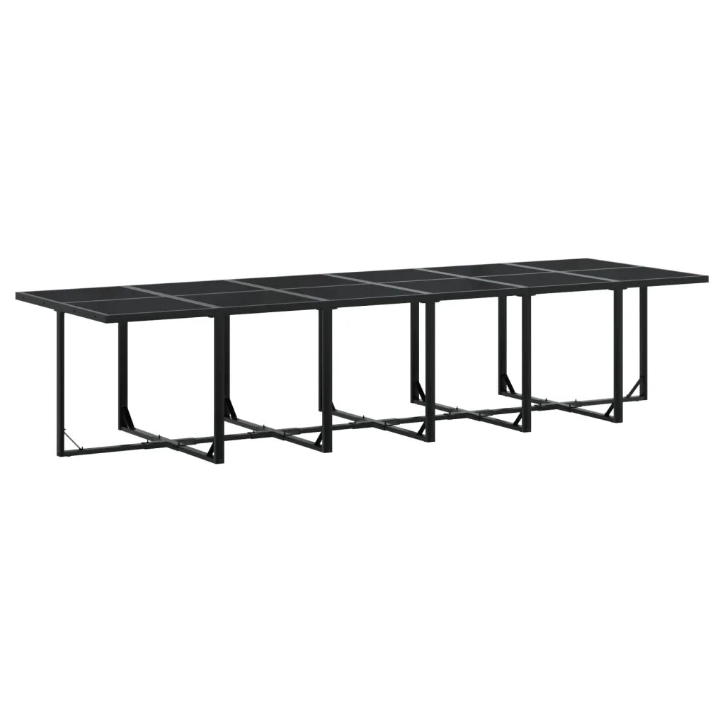 Set da Pranzo da Giardino 17 pz con Cuscini Nero in Polyrattan 3295017