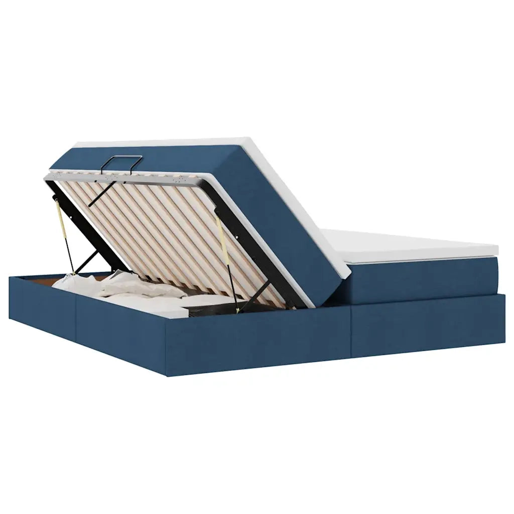 Letto con contenitore e materasso Blu 180 x 200 cm Poliestere