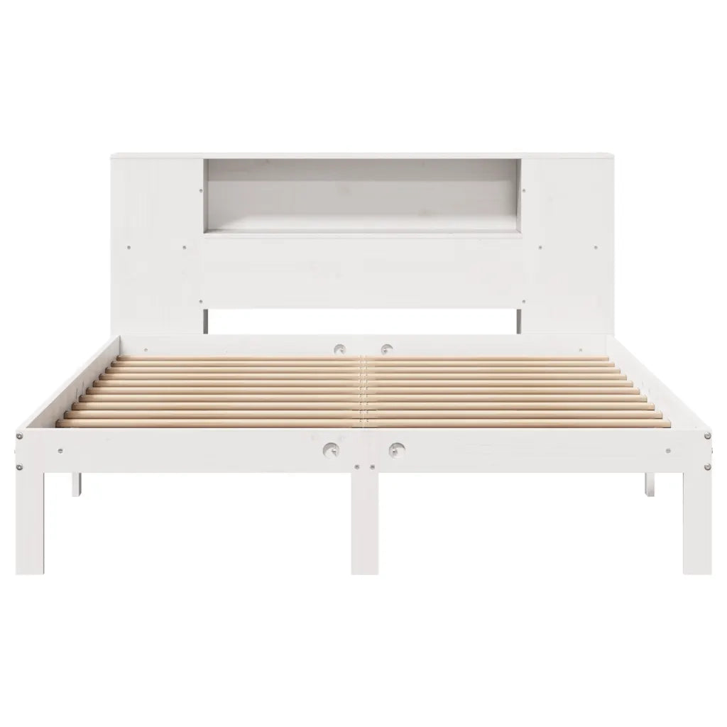 Letto Libreria senza Materasso Bianco 160x200 cm Legno di Pino