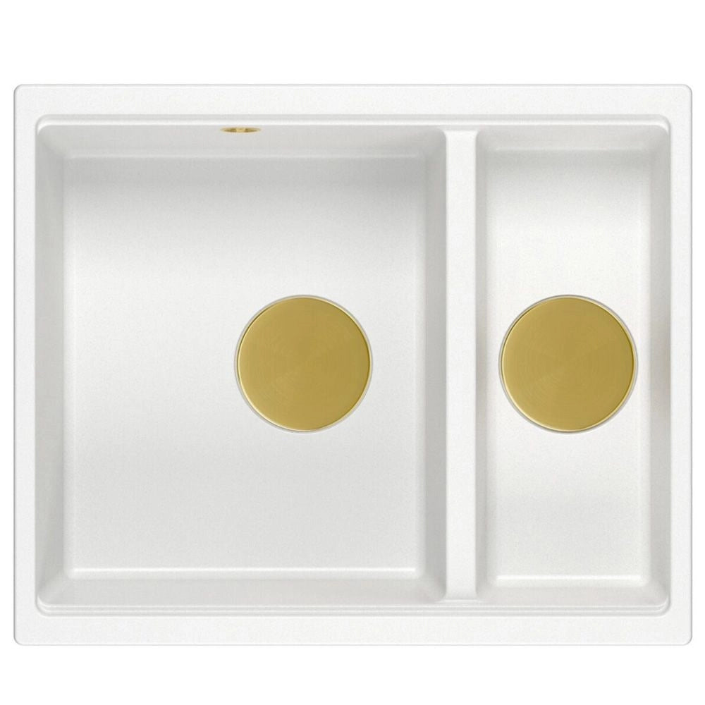 Lavello In Granito Logan 150 White Tappo acciaio
