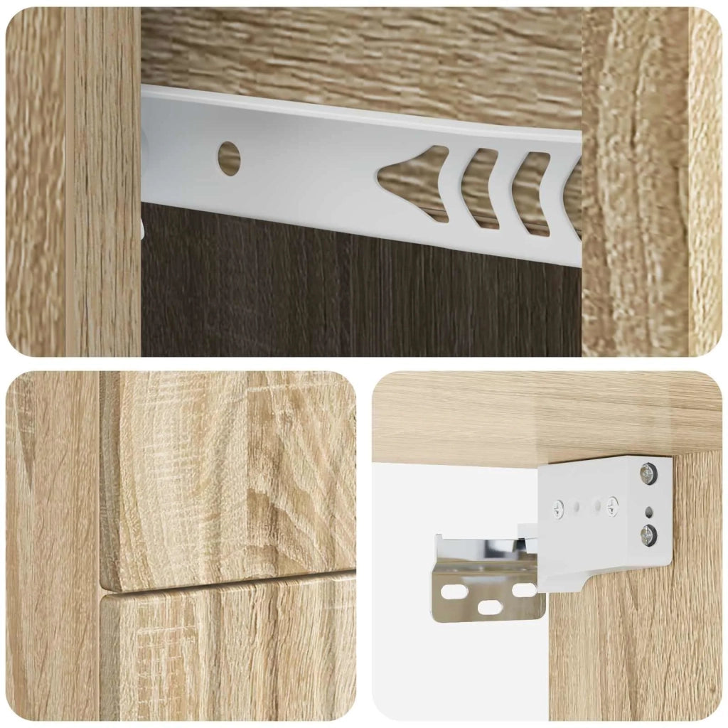 Comodino | Armadio da Notte | Mobiletto da notte a muro Rovere Sonoma 33 x 34,5 x 40 cm