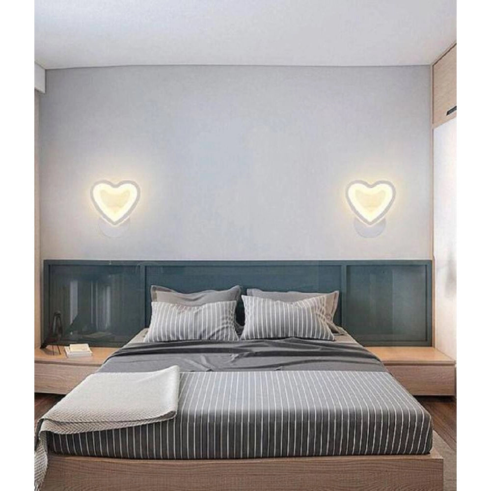 Trade Shop - Applique Led A Cuore 6w Lampada A Parete Lumetto Luce Fredda Calda Naturale E28 - -bianco Caldo      -
