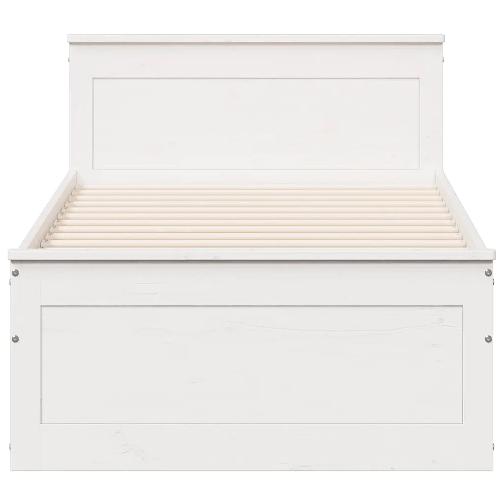 Giroletto senza Materasso con Testiera Bianco 90x190 cm Pino 3308787