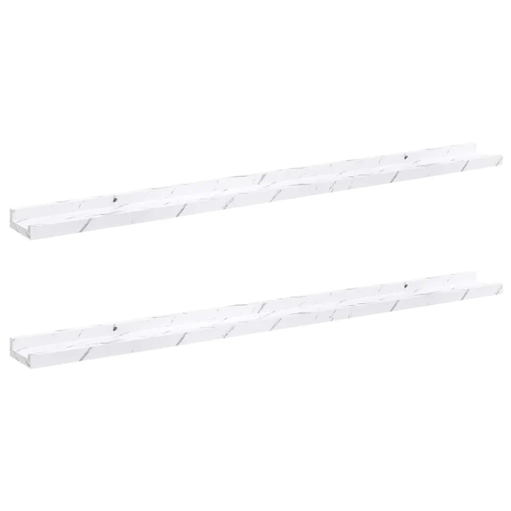 Scaffale da parete 2 pcs Marmo Bianco 100 x 9 x 3 cm 42020024