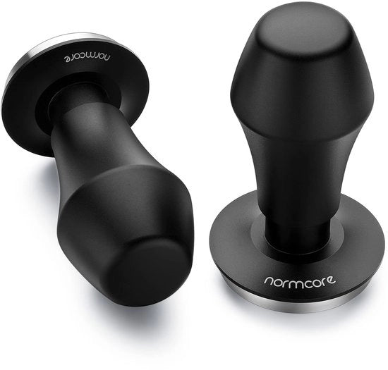Tamper per caffè veerbelastato V4, strumento per barista con gomma, compatibile con macchina da caffè Rok, base piatta, 49,7 mm