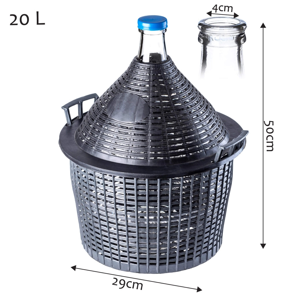 Set per vino KADAX con bottiglia da 20 litri e gorgogliatore in sughero per la fermentazione.