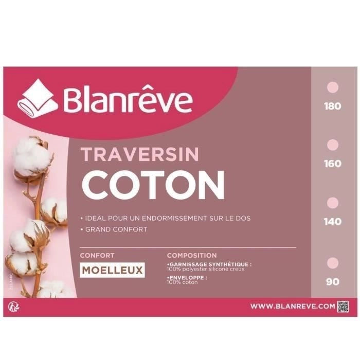 BLANREVE Cuscino in cotone - 180 cm - Bianco
