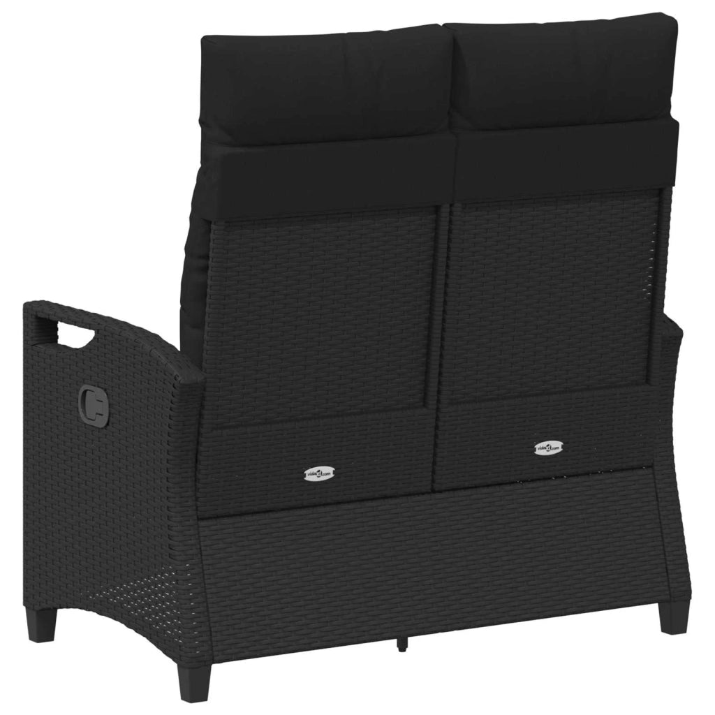 Panchina da giardino con cuscino Nero 105 x 60 x 112 cm 42026849