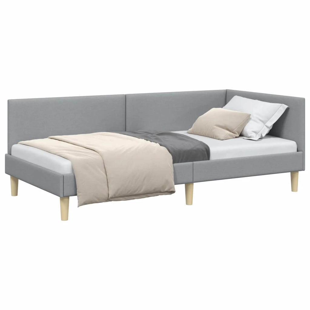 Cornice del letto ad angolo Grigio chiaro 90 cm x 200 cm