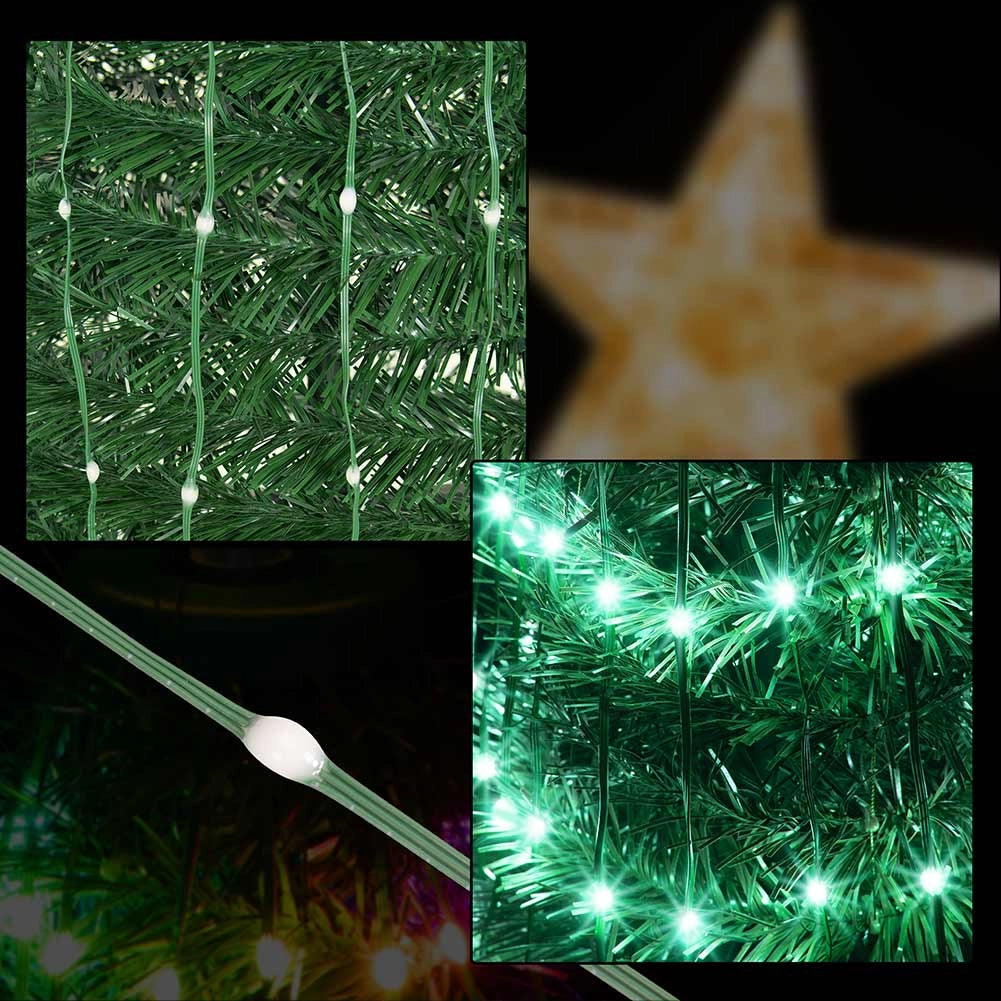 Albero di Natale 40x120 cm Pieghevole con 160 LEd RGB Smart e Controllo App