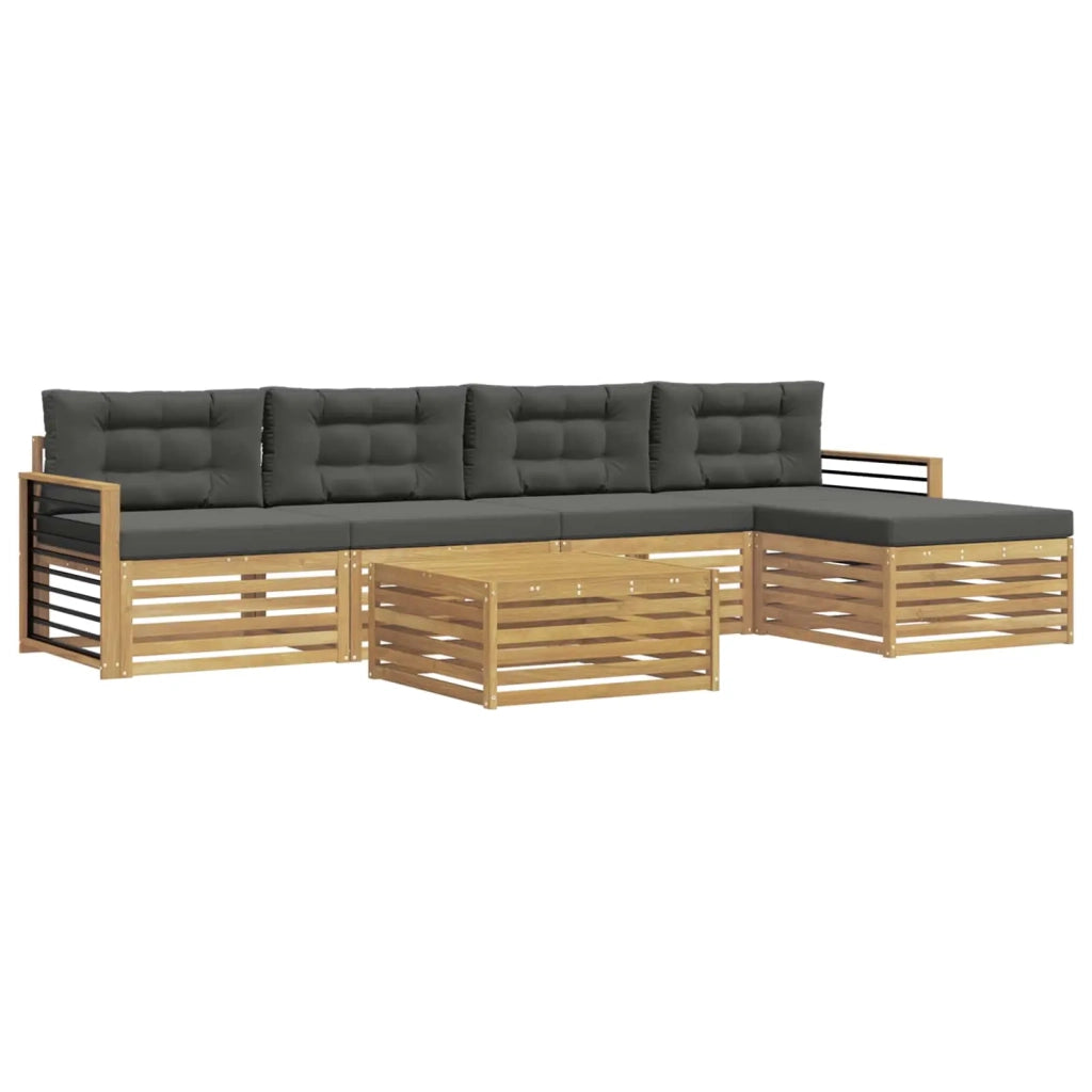 Set di divani da esterno 7 pcs Bianco e Antracite Poliestere