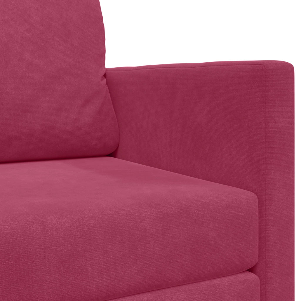 Divano Letto da Terra 2-in-1 Rosso Vino 124x204x61 cm Velluto