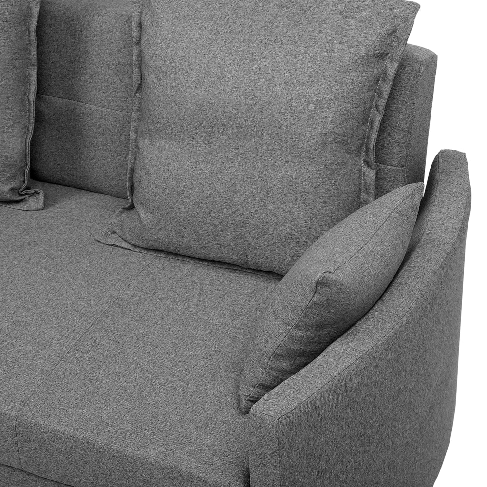 Divano letto a 2 posti grigio funzione letto braccioli profilati