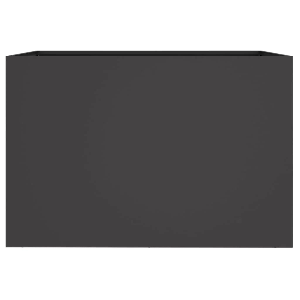 Fioriera rialzata per piante fiori terrazza giardino 62 x 47 x 46 cm acciaio nero 02_0037758