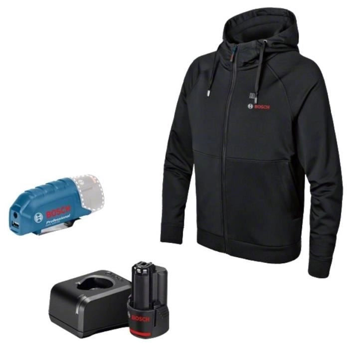 Giacca riscaldata GHH 12 + 18V XA + GAA 12V-21 + GBA 12V 2.0Ah + GAL 12V-20 Taglia 2XL BOSCH