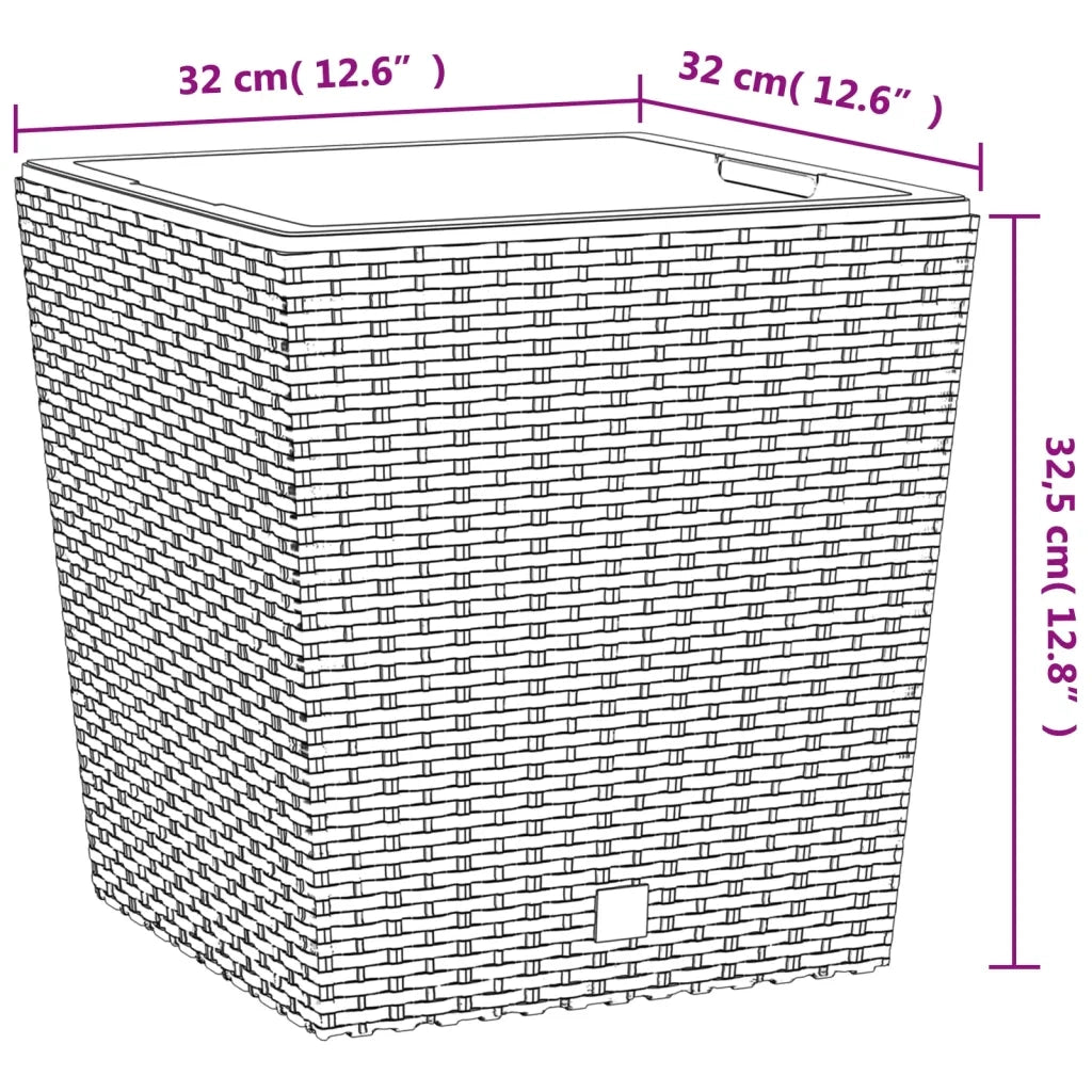 Fioriera con Interno Rimovibile Bianca 21 / 32 L PP Rattan 364680