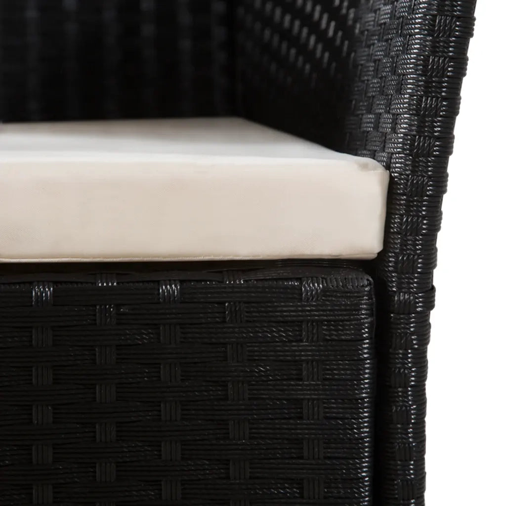 Set da Pranzo da Giardino 7 pz in Polyrattan Nero e Marrone cod mxl 34948