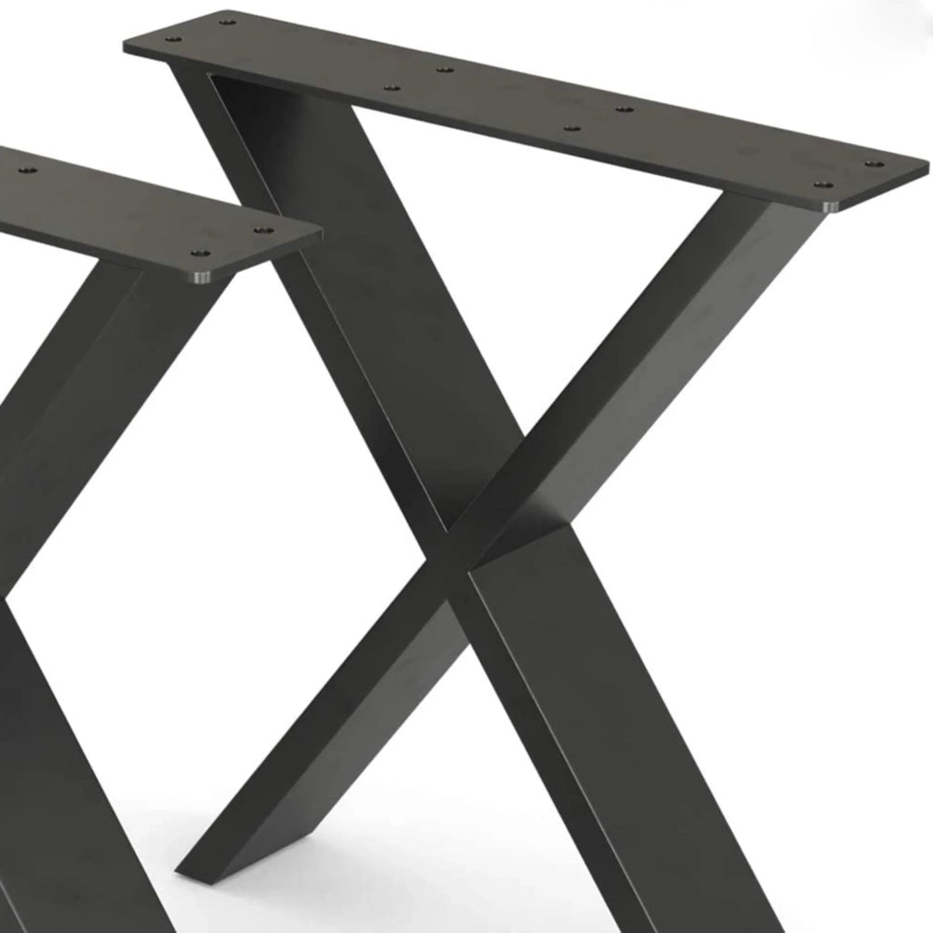 Set di 2 gambe per tavolo a forma di X 42 x 40 x 6 cm in acciaio 03_0008089