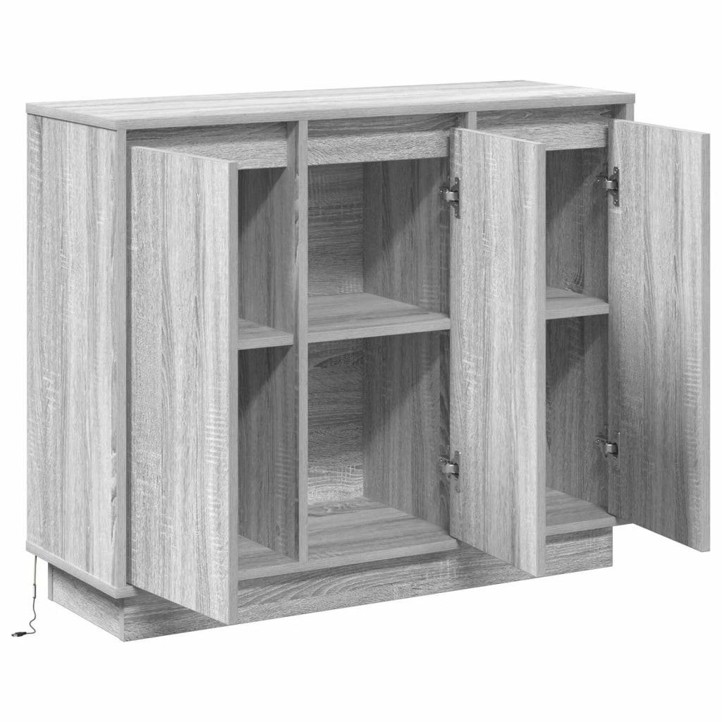 Madia LED Grigio Sonoma 90 x 32 x 75 cm Legno ingegnerizzato 869679