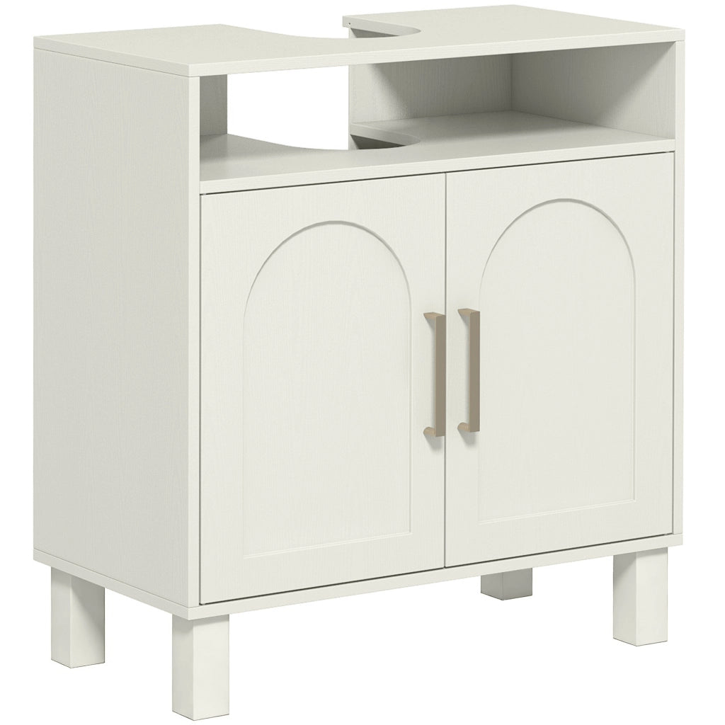 Mobile Sottolavabo Bagno ¨C zephmum ¨C Armadietto 2 Ante con Ripiano Regolabile 60x30x63 Bianco