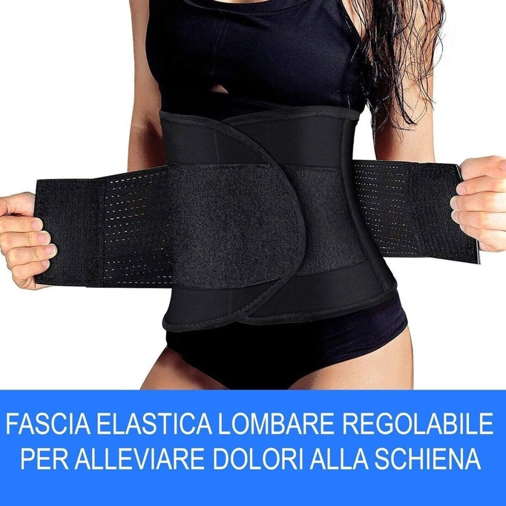 FASCIA ELASTICA LOMBARE REGOLABILE POSTURALE TUTORE SCHIENA NEOPRENE 120CM XXL